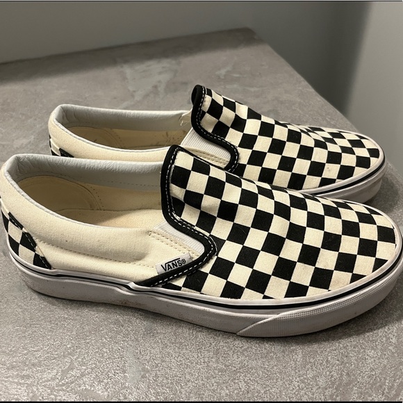 Vans Shoes - Women Black and White checkered Vans